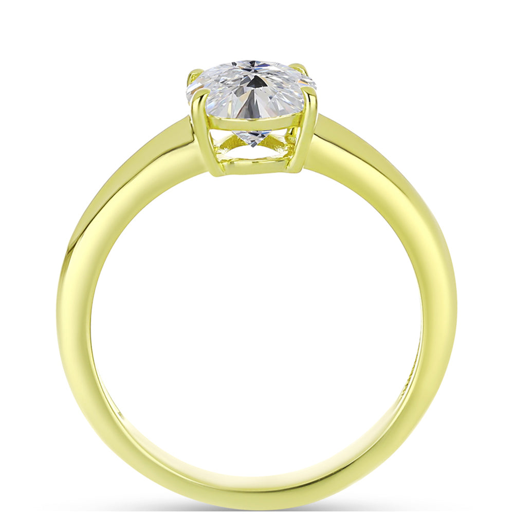 Inel din Argint 925 Placat cu Aur ( 2.43 grame ) cu Diamant Certificat cultivat în laborator 2.05 Carate