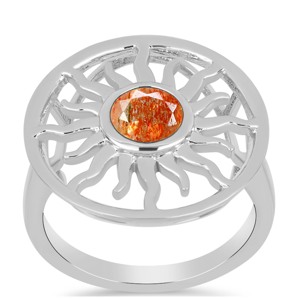 Inel din Argint 925 ( 4.8 grame ) cu Piatra Soarelui Oregon 0.74 Carate 3 