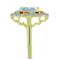 Inel din Argint 925 Placat cu Aur ( 3.63 grame ) cu Opal Welo și Turmalină Chakra 2.47 Carate