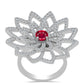 Inel din Argint 925 ( 7.98 grame ) cu Rubin Malagasy și Topaz Alb 2.3 Carate