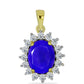 Pandantiv din Argint 925 Placat cu Aur ( 1.39 grame ) cu Agat Albastru și Topaz Alb 2.85 Carate