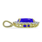 Pandantiv din Argint 925 Placat cu Aur ( 1.39 grame ) cu Agat Albastru și Topaz Alb 2.85 Carate
