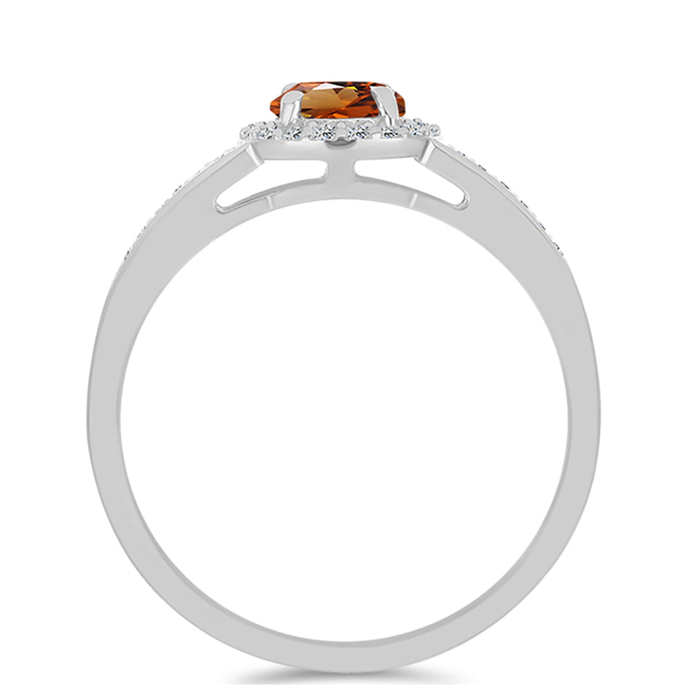 Inel din Argint 925 ( 3 grame ) cu Zultanit Anatolian Certificat cultivat în laborator și Topaz Alb 1.29 Carate 2 