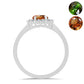 Inel din Argint 925 ( 2.29 grame ) cu Zultanit Anatolian Certificat cultivat în laborator și Topaz Alb 1.78 Carate