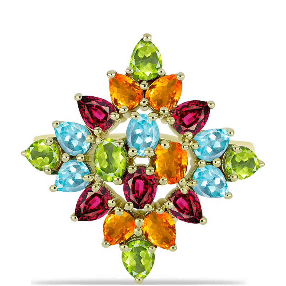 Inel din Argint 925 Placat cu Aur ( 3.92 grame ) cu Turmalină Chakra 3.13 Carate 1 