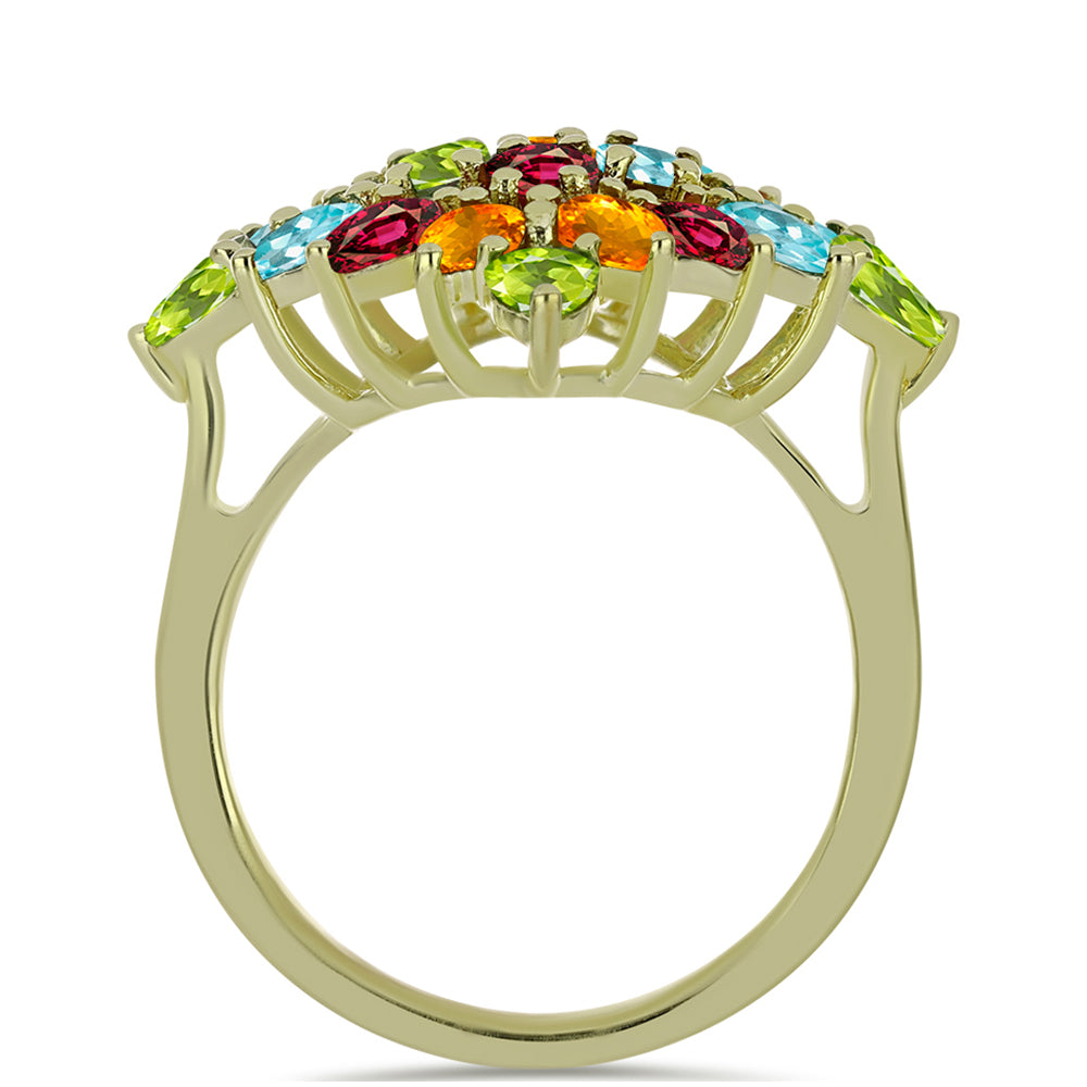 Inel din Argint 925 Placat cu Aur ( 3.92 grame ) cu Turmalină Chakra 3.13 Carate 2 