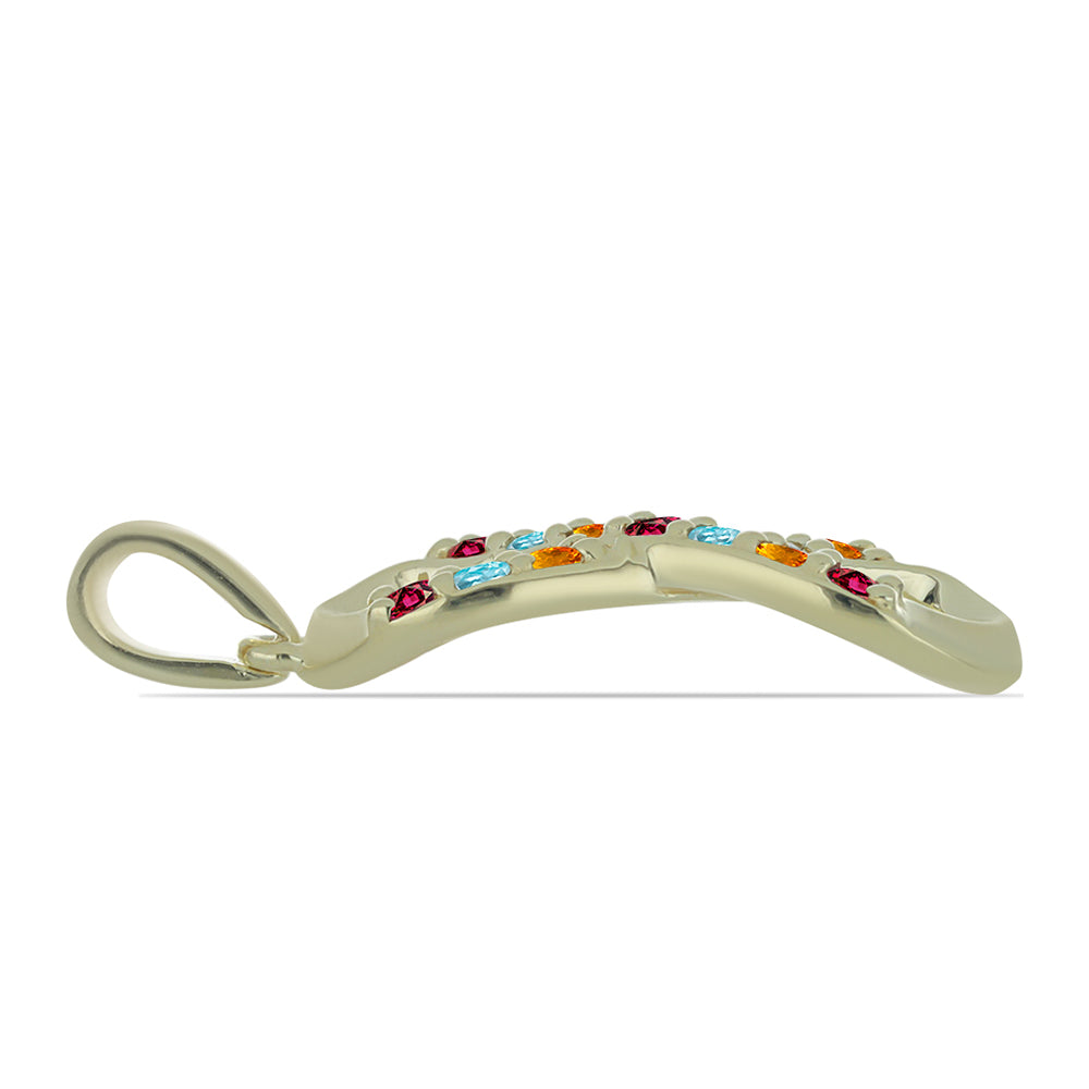 Pandantiv din Argint 925 Placat cu Aur ( 1.82 grame ) cu Turmalină Chakra 0.49 Carate 2 