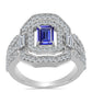 Inel din Argint 925 ( 5.44 grame ) cu Tanzanit și Topaz Alb 2.38 Carate