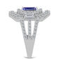 Inel din Argint 925 ( 5.44 grame ) cu Tanzanit și Topaz Alb 2.38 Carate