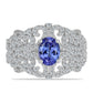 Inel din Argint 925 ( 5.33 grame ) cu Tanzanit și Topaz Alb 2.07 Carate