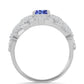 Inel din Argint 925 ( 5.33 grame ) cu Tanzanit și Topaz Alb 2.07 Carate