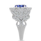 Inel din Argint 925 ( 5.33 grame ) cu Tanzanit și Topaz Alb 2.07 Carate