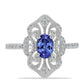 Inel din Argint 925 ( 3.07 grame ) cu Tanzanit și Topaz Alb 1.05 Carate