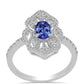 Inel din Argint 925 ( 3.07 grame ) cu Tanzanit și Topaz Alb 1.05 Carate
