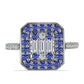 Inel din Argint 925 ( 4.17 grame ) cu Tanzanit și Topaz Alb 1.47 Carate