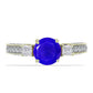 Inel din Argint 925 Placat cu Aur ( 3.27 grame ) cu Agat Albastru și Topaz Alb 2.58 Carate