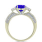 Inel din Argint 925 Placat cu Aur ( 3.27 grame ) cu Agat Albastru și Topaz Alb 2.58 Carate