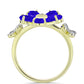 Inel din Argint 925 Placat cu Aur ( 3.13 grame ) cu Agat Albastru și Topaz Alb 2.21 Carate