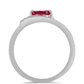 Inel din Argint 925 ( 2.08 grame ) cu Rubin Malagasy și Topaz Alb 0.42 Carate