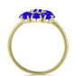 Inel din Argint 925 Placat cu Aur ( 2.6 grame ) cu Agat Albastru și Topaz Alb 1.21 Carate