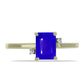 Inel din Argint 925 Placat cu Aur ( 2.21 grame ) cu Agat Albastru și Topaz Alb 1.67 Carate