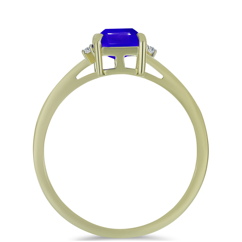 Inel din Argint 925 Placat cu Aur ( 2.21 grame ) cu Agat Albastru și Topaz Alb 1.67 Carate 2 