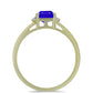 Inel din Argint 925 Placat cu Aur ( 2.21 grame ) cu Agat Albastru și Topaz Alb 1.67 Carate