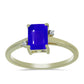 Inel din Argint 925 Placat cu Aur ( 2.21 grame ) cu Agat Albastru și Topaz Alb 1.67 Carate