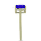 Inel din Argint 925 Placat cu Aur ( 2.21 grame ) cu Agat Albastru și Topaz Alb 1.67 Carate