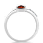 Inel din Argint 925 ( 1.7 grame ) cu Granat Barton și Topaz Alb 0.57 Carate