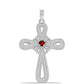 Cruce Pandantiv din Argint 925 ( 2.44 grame ) cu Granat Barton 0.15 Carate