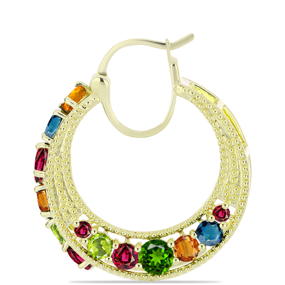 Cercei din Argint 925 Placat cu Aur ( 8.11 grame ) cu Turmalină Chakra 4.47 Carate