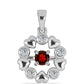 Pandantiv din Argint 925 ( 1.74 grame ) cu Granat Barton și Topaz Alb 0.56 Carate