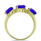Inel din Argint 925 Placat cu Aur ( 2.68 grame ) cu Agat Albastru 1.72 Carate