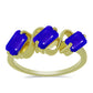 Inel din Argint 925 Placat cu Aur ( 2.68 grame ) cu Agat Albastru 1.72 Carate