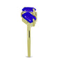 Inel din Argint 925 Placat cu Aur ( 2.68 grame ) cu Agat Albastru 1.72 Carate