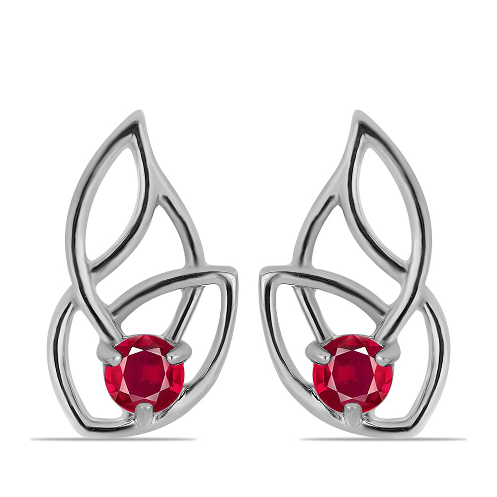 Cercei din Argint 925 ( 3.06 grame ) cu Rubin Malagasy 0.9 Carate
