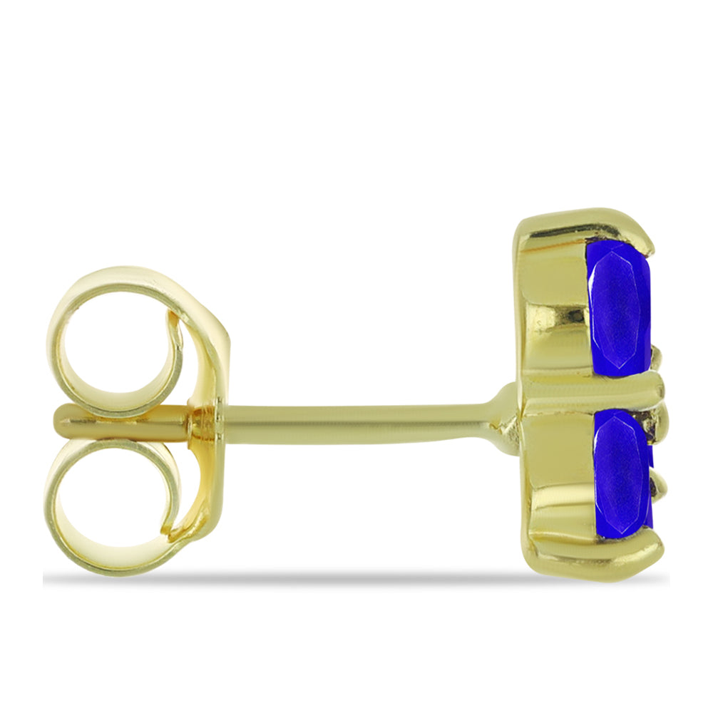 Cercei din Argint 925 Placat cu Aur ( 1.49 grame ) cu Agat Albastru 1.51 Carate 2 