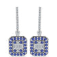 Cercei din Argint 925 ( 6.46 grame ) cu Tanzanit și Topaz Alb 2.99 Carate
