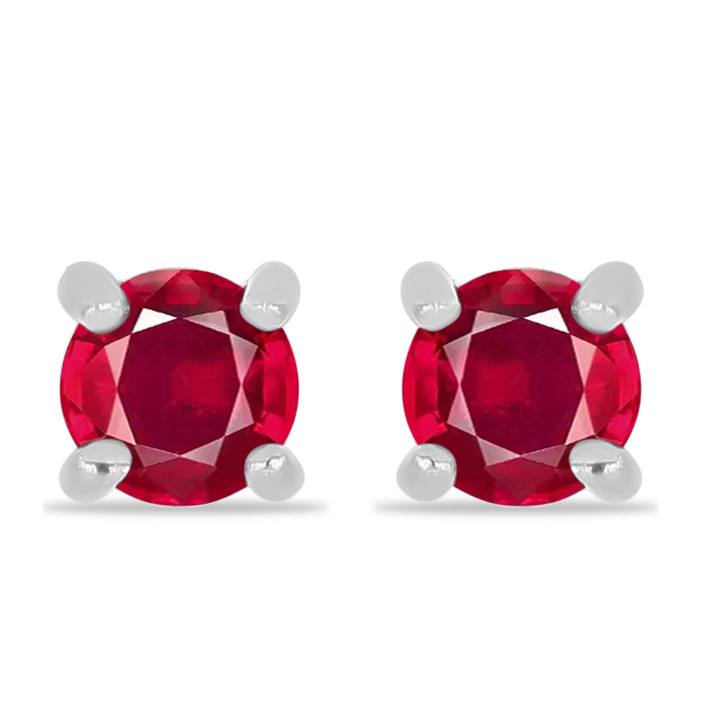 Cercei din Argint 925 ( 0.84 grame ) cu Rubin Malagasy 0.82 Carate 1 