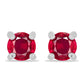 Cercei din Argint 925 ( 0.84 grame ) cu Rubin Malagasy 0.82 Carate