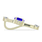Cruce Pandantiv din Argint 925 Placat cu Aur ( 0.92 grame ) cu Agat Albastru și Topaz Alb 0.37 Carate