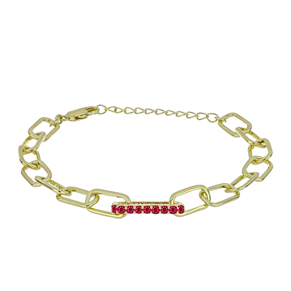 Brățară din Argint 925 Placat cu Aur ( 8.17 grame ) cu Rubin Malagasy 1.07 Carate 1 