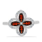 Inel din Argint 925 ( 3.21 grame ) cu Granat Barton și Topaz Alb 1.43 Carate