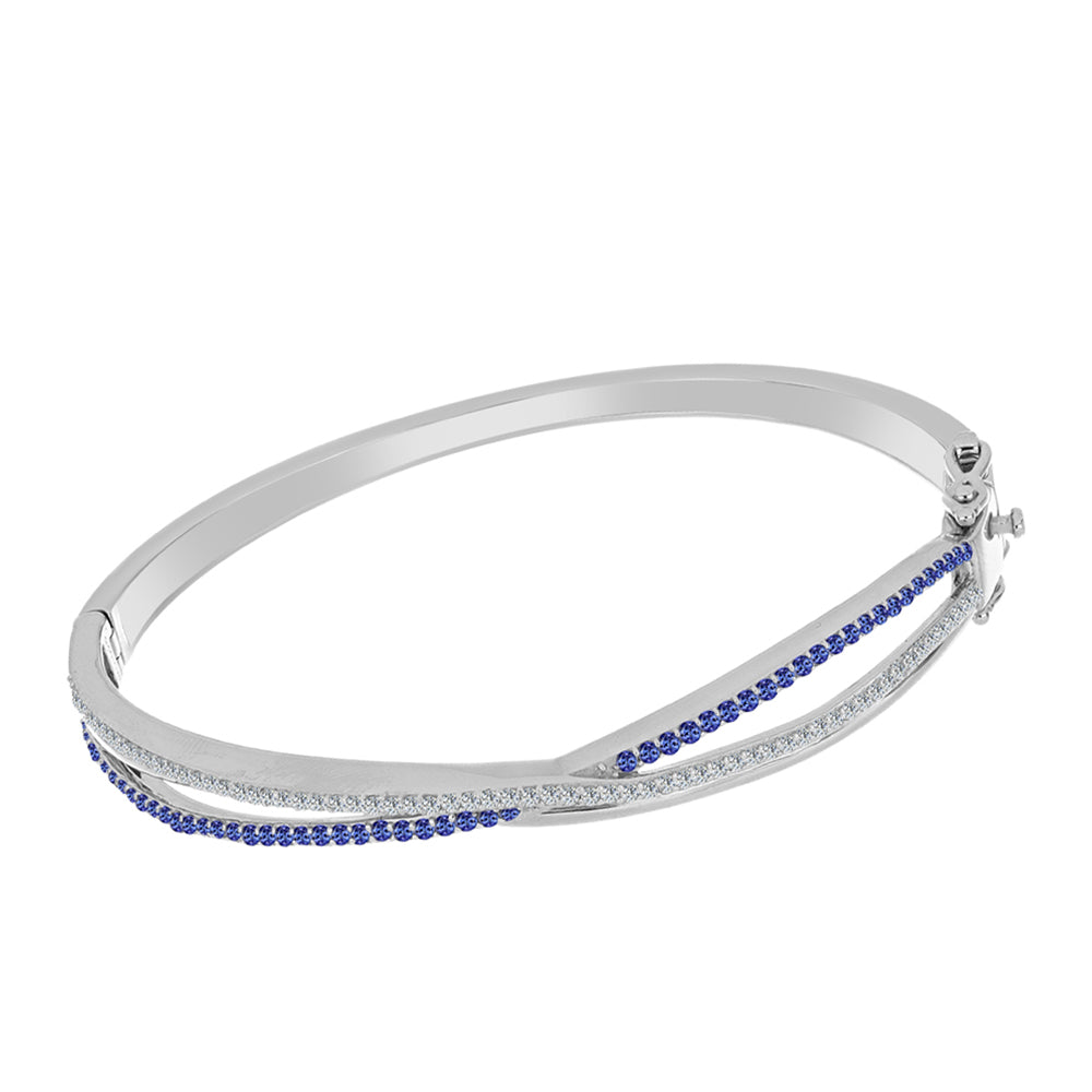 Brățară din Argint 925 ( 19.96 grame ) cu Tanzanit și Topaz Alb 1.59 Carate