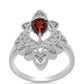 Inel din Argint 925 ( 3.43 grame ) cu Granat Barton 0.75 Carate