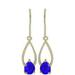 Cercei din Argint 925 Placat cu Aur ( 2.63 grame ) cu Agat Albastru 1.98 Carate