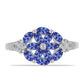 Inel din Argint 925 ( 2.66 grame ) cu Tanzanit și Topaz Alb 1.31 Carate
