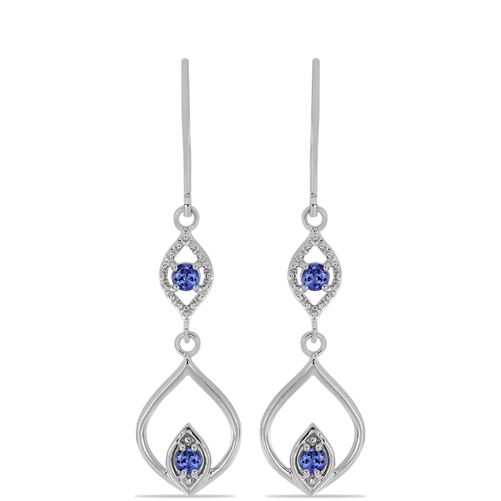 Cercei din Argint 925 ( 3.27 grame ) cu Tanzanit 0.49 Carate 1 