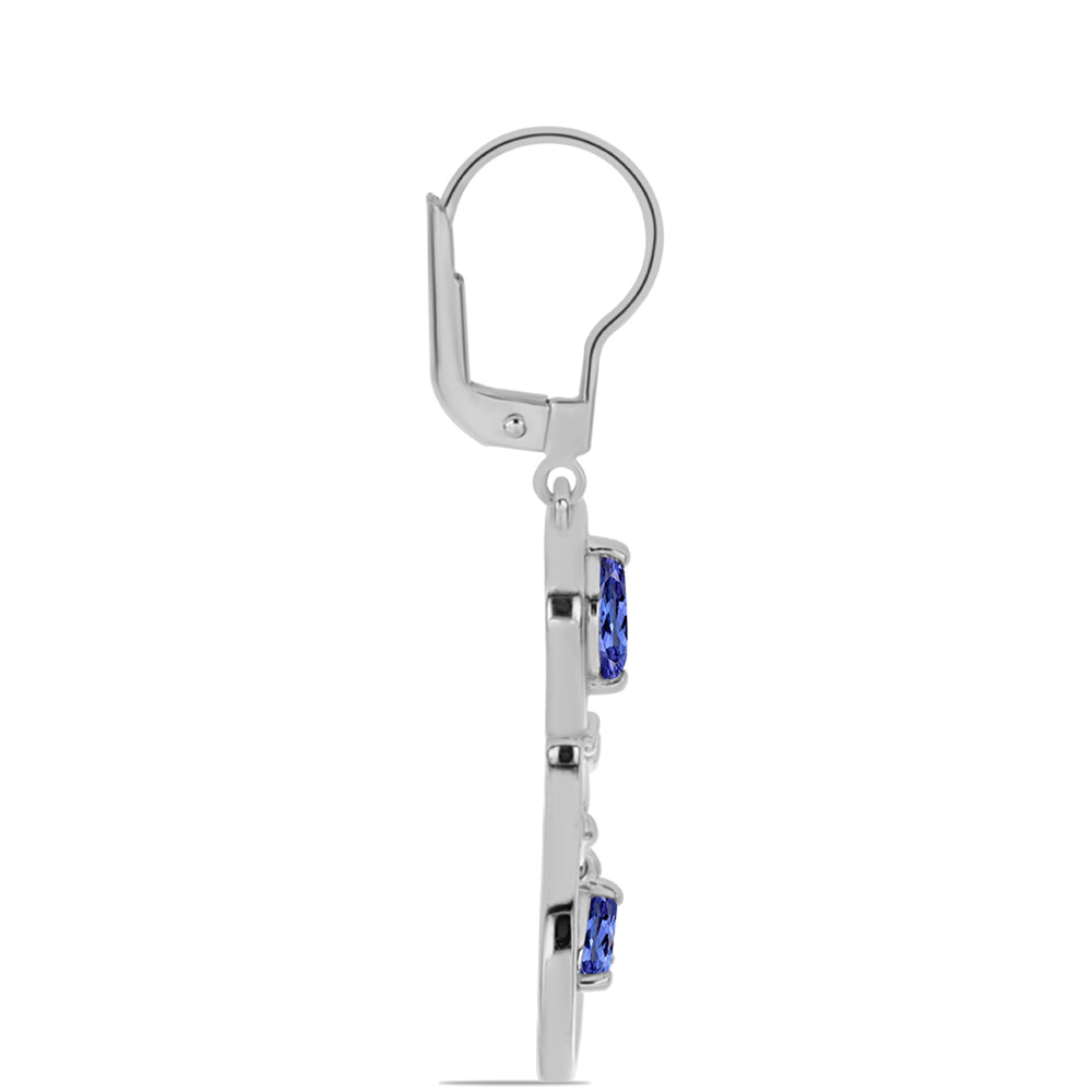 Cercei din Argint 925 ( 3.52 grame ) cu Tanzanit 0.91 Carate 2 